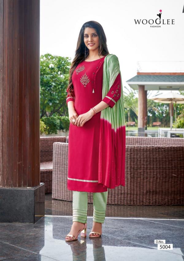 Wooglee Destiny Nx Festive Wear Viscose Kurti Pant And Dupatta Collection